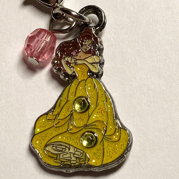Vintage Disney Beauty & The Beast Charm Princess Belle Zipper Pull Purse Signed - Picture 3 of 8